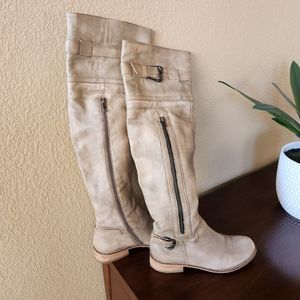 Steven by Steve Madden SABRA Tall Leather Riding/Moto boots Beige Size 7